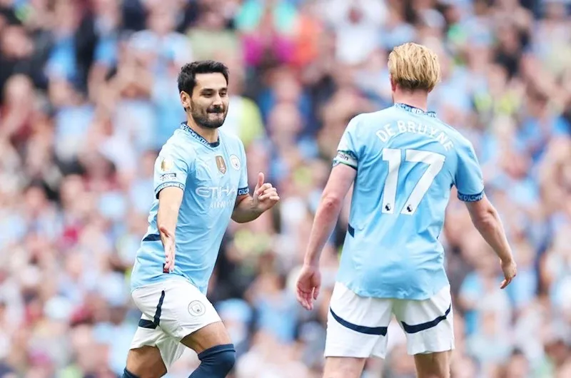 Kevin De Bruyne ăn mừng bàn thắng trong màu áo Manchester City tại Premier League