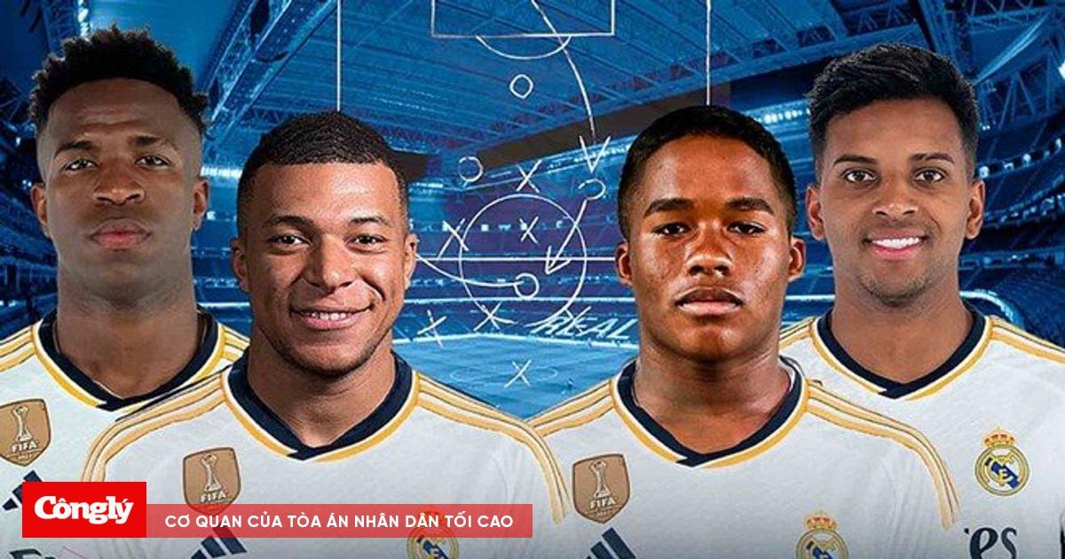 Vinicius Jr và Jude Bellingham ăn mừng bàn thắng cuồng nhiệt, biểu tượng cho sức trẻ và sự trở lại mạnh mẽ của Real Madrid.