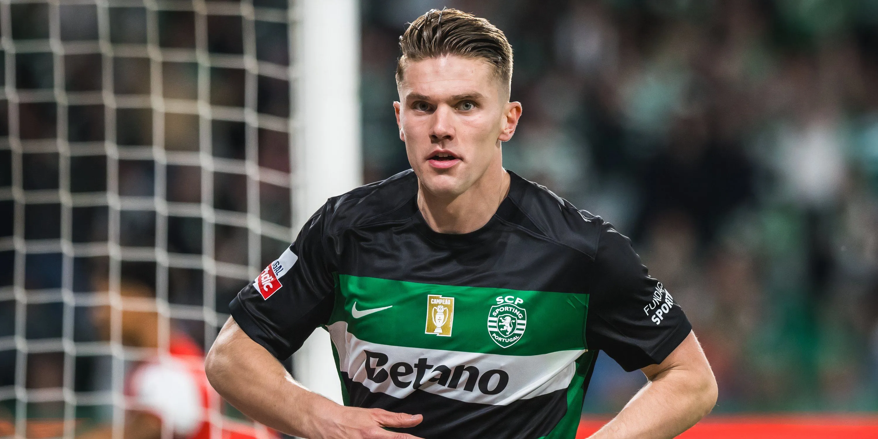 Tiền đạo Viktor Gyokeres ăn mừng bàn thắng cho Sporting Lisbon
