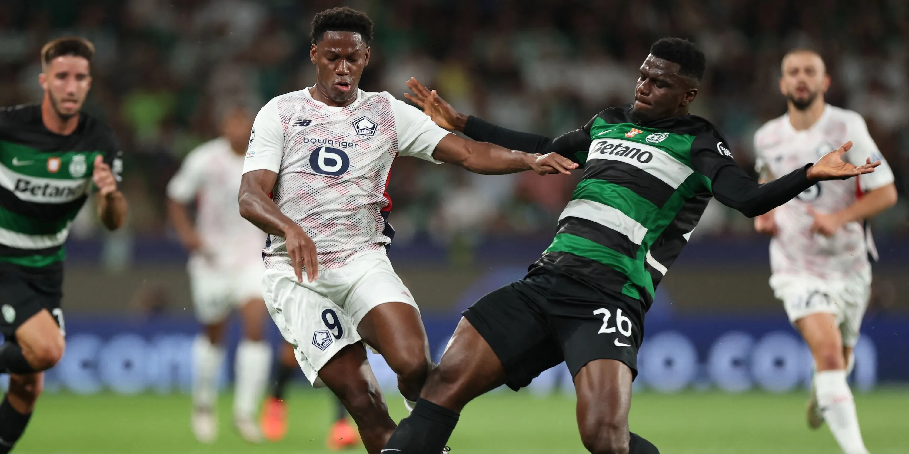 Trung vệ Ousmane Diomande thể hiện khả năng phòng ngự trong màu áo Sporting CP