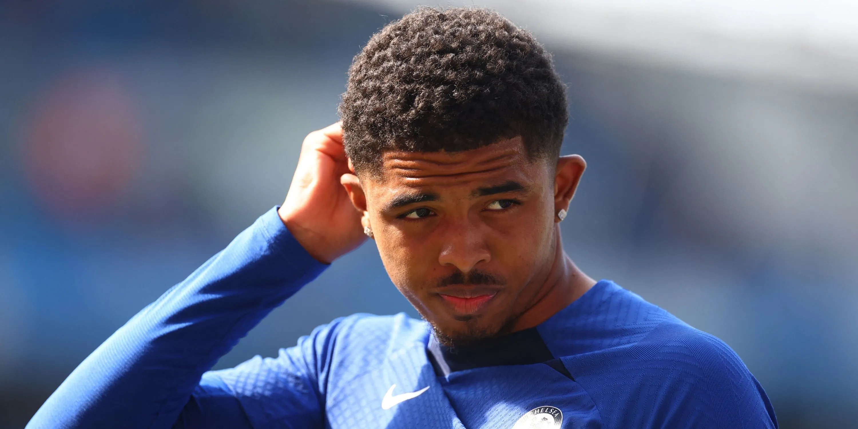 Trung vệ Wesley Fofana của Chelsea trên sân tập