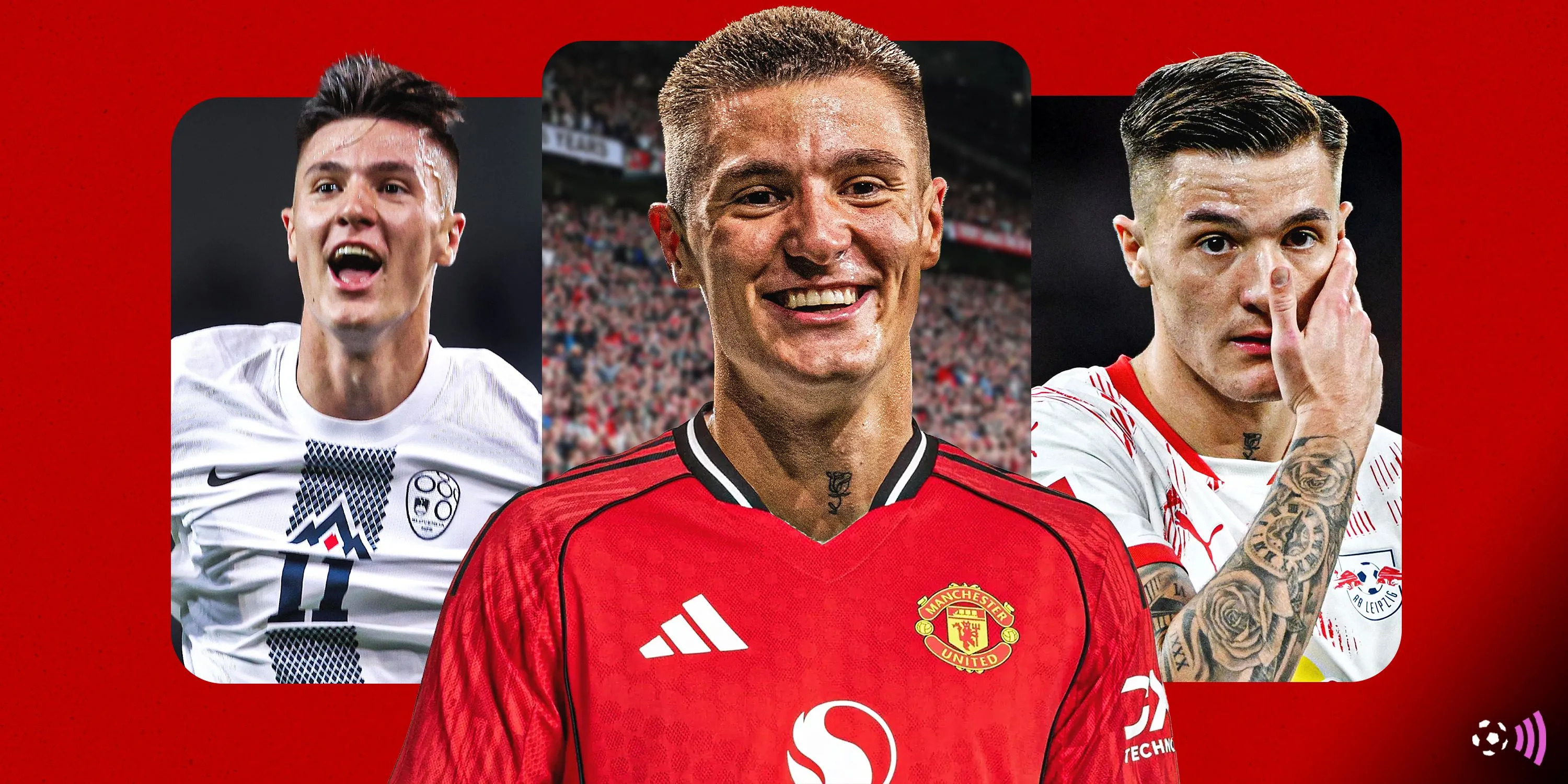 Benjamin Sesko trong màu áo RB Leipzig, cầu thủ được Manchester United quan tâm ở Premier League.