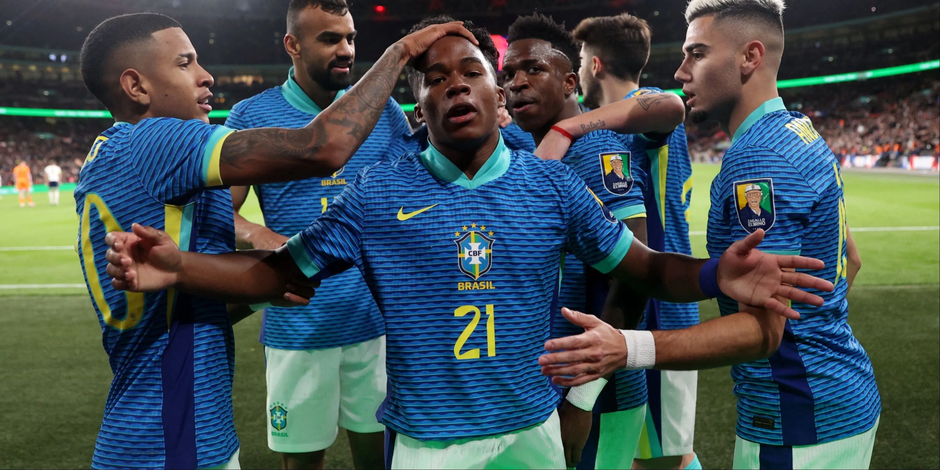 Endrick trong màu áo tuyển Brazil, mục tiêu chuyển nhượng Lyon được cho là đã tiếp cận chính thức