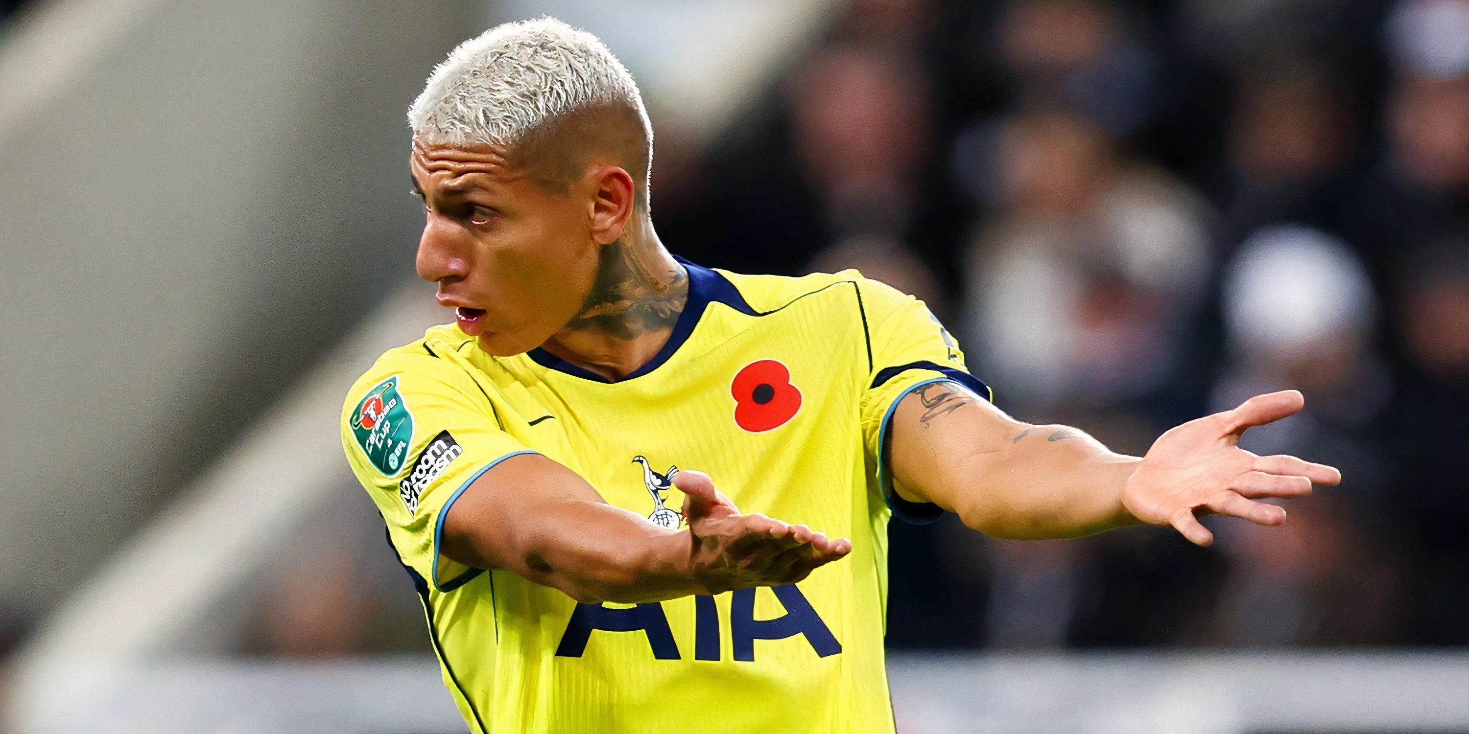Richarlison trong màu áo Tottenham, trận đấu trên sân khách gặp Newcastle